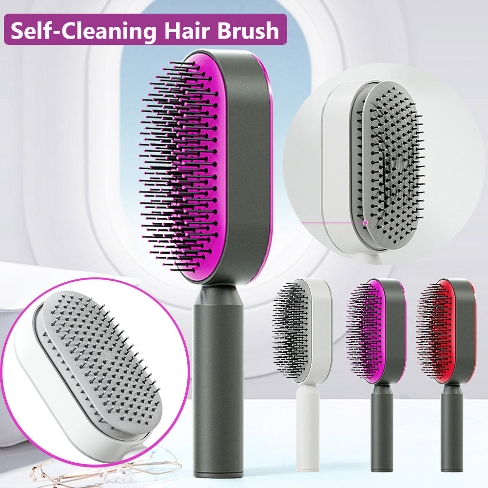 GRYT Hair anti-static self-cleaning hair brush real product photo