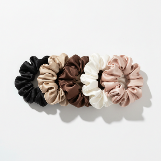 GrytHair Satin Scrunchie Set (5-Pack) — Zero Breakage Hold